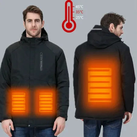 USB - verwarmde thermische jas met capuchon / ritsen - waterdichtJassen