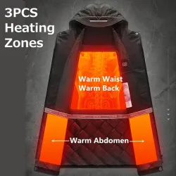 USB - verwarmde thermische jas met capuchon / ritsen - waterdichtJassen