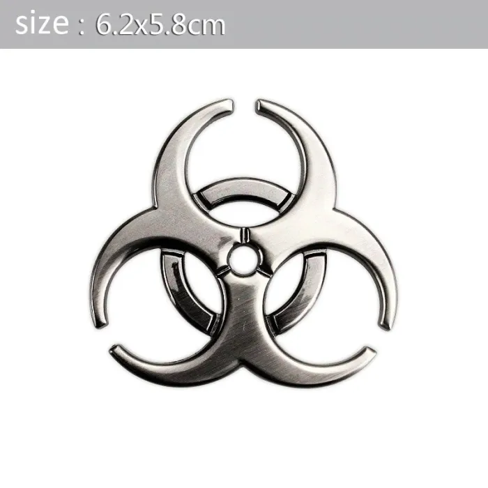 3D biohazard - metalen embleem - autostickerStickers