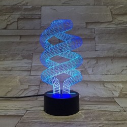 ampoule 3D en spirale - RGB - LED - USB - lampe de nuit
