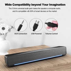 Soundbar - haut-parleur sans fil - avec subwoofer - Bluetooth 5.0 - TV - ordinateur portable - PC