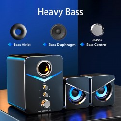 Computerspeakerset - Bluetooth 5.0 - USB - stereogeluid - basBluetooth Luidsprekers