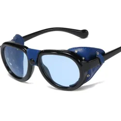 Lunettes de soleil en cuir - UV400 - unisexe