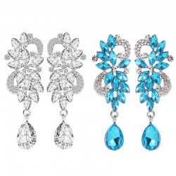 Crystal flowers - luxurious drop earringsEarrings