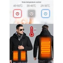 USB - verwarmde thermische jas met capuchon / ritsen - waterdichtJassen