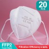 FFP2 - KN95 - PM2.5 - antibacterieel beschermend mond- / gezichtsmasker - 5-laags - herbruikbaar - 10/20/50/100 stuksMondmaskers