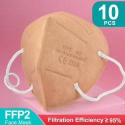 FFP2 - KN95 - PM2.5 - antibacterieel beschermend mond- / gezichtsmasker - 5-laags - herbruikbaar - 10/50/100 stuksMondmaskers