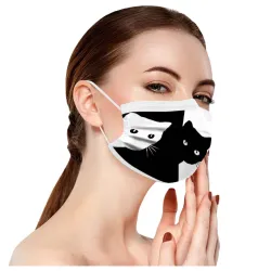 10 stuks - beschermend mond / gezichtsmasker - 3-laags - wegwerp - kattenprintMondmaskers