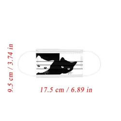 10 stuks - beschermend mond / gezichtsmasker - 3-laags - wegwerp - kattenprintMondmaskers