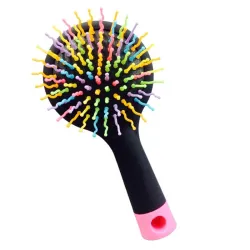 Peigne antistatique - brosse à cheveux arc-en-ciel avec miroir