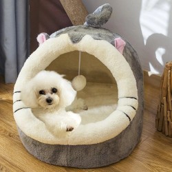 Honden- / katten mand - huis - pluche slaapmat met hangend speelgoedBedden & matten