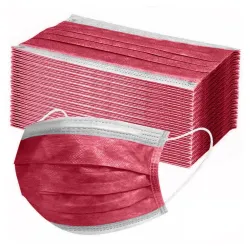 Mond / gezicht beschermend gezichtsmasker - wegwerp - antibacterieel - rood - 10-100 stuksMondmaskers