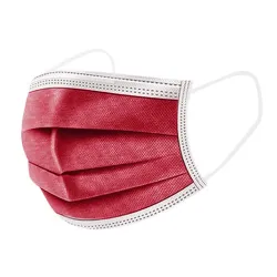 Mond / gezicht beschermend gezichtsmasker - wegwerp - antibacterieel - rood - 10-100 stuksMondmaskers