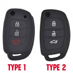Etui clé silicone voiture - Hyundai - Elantra - Tucson - i40 - i20 - i10 - Creta - Santa Fe - 3 boutons