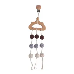 Baby bijtring - gehaakte kralen - kinderwagen / bed houten clip - hangend speelgoedKinderen