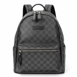 POLO - vintage leather backpack - plaid designBags