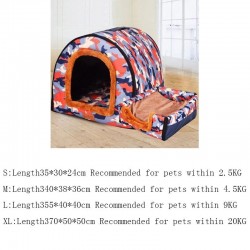 Maison pour animaux de compagnie chaude multifonction - chenil confortable - tapis - lit pliable