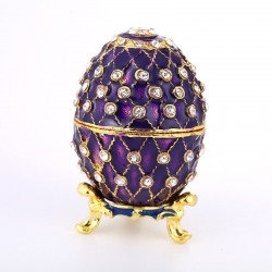 Vintage Easter egg - metalen juwelendoosje met kristallenSieraden voor haar