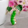 Green peas with pearls - crystal broochBrooches