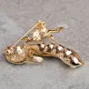 Green peas with pearls - crystal broochBrooches