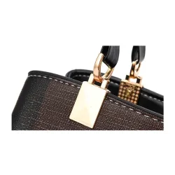 Vintage leather bag - crossbody - fur keychain - large capacityHandbags