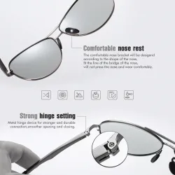 Pilot photochromic sunglasses - anti-glare - UV400