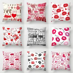 Valentine's Day - lips - hearts - day - cushion cover - 45 * 45cmCushion covers