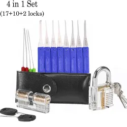 Transparante slotenmaker set - sloten - plectrums - sleutelsSlotenmaker