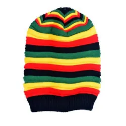 Gebreide kleurrijke muts - reggaestijlPetten & Hoeden