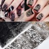Nailart stickers - zwart & wit bloem & kant - 10 - 50 stuksNagelstickers