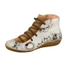 Chaussures dentelle Retro - fermeture à glissière latérale - cuir