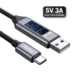 Snellaadkabel - USB-C - Weergave spanning / stroom - data / synchronisatieKabels