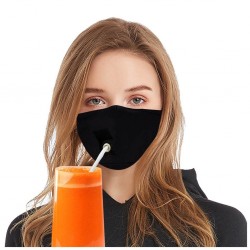 Mond / gezicht beschermend masker - herbruikbaar - met rietje om te drinkenMondmaskers