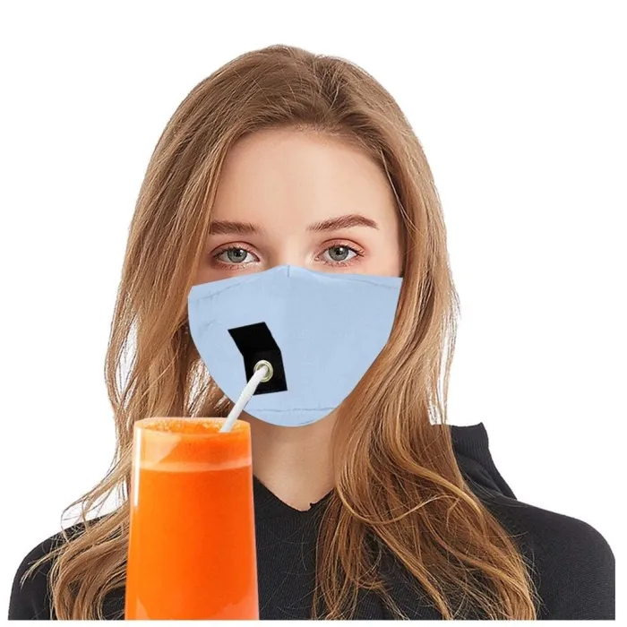 Mond / gezicht beschermend masker - herbruikbaar - met rietje om te drinkenMondmaskers