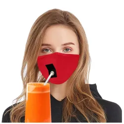 Mond / gezicht beschermend masker - herbruikbaar - met rietje om te drinkenMondmaskers