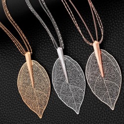 Big crystal leaf pendant - necklaceNecklaces