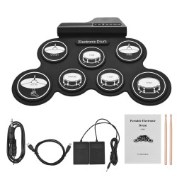 Electronic drum set - USB - silicone - 7-pad - with drumsticks