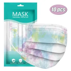Masques de mousse / visage - 3 couches - jetable - motif d'attache - 10 - 20 - 30 - 50 - 60 - 70 pièces