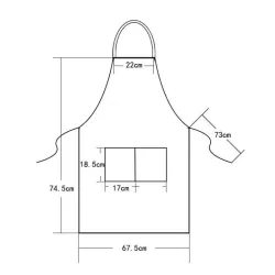 Keuken- / werkschort - slabbetje - met 2 zakken - waterdichtKeuken