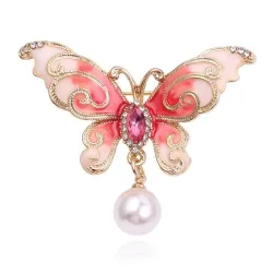 Broche en cristal - papillon - penderie - feuilles