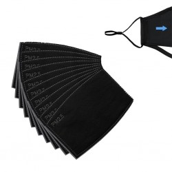 PM 2.5 - gezichtsmaskerfilters - 5-laags - actieve kool - 12 * 8cm - 1 - 5 - 50 stuks - zwartMondmaskers