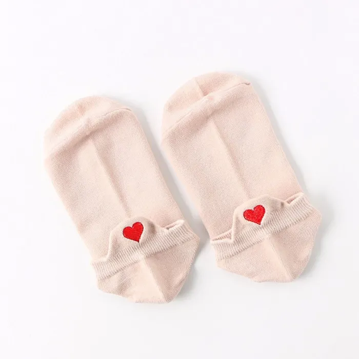 Korte sokken - enkellengte - met een hartje - unisexLingerie
