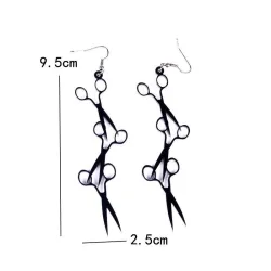 Triple black scissors - long earringsEarrings
