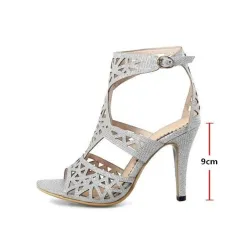 Sexy hollow stiletto - peep toe - with ankle strap