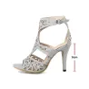 Sexy holle pumps - sandalen met hoge hak - met enkelbandjeHoge hakken