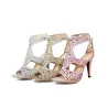 Sexy holle pumps - sandalen met hoge hak - met enkelbandjeHoge hakken