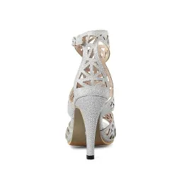 Sexy hollow pumps - high heel sandals - with an ankle strapHigh heels