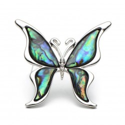 Vlinder met een gekleurde schelp - een metalen brocheBroches