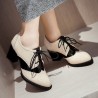 Vintage brogue schoenen - spitse neus - veterschoen - met dikke hakkenLaarzen