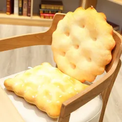 Oreiller en forme de biscuit doré - peluche - circulaire - carré